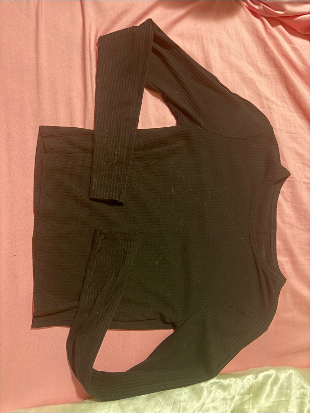 Arizona Jean Company Black Ribbed Long Sleeve Top